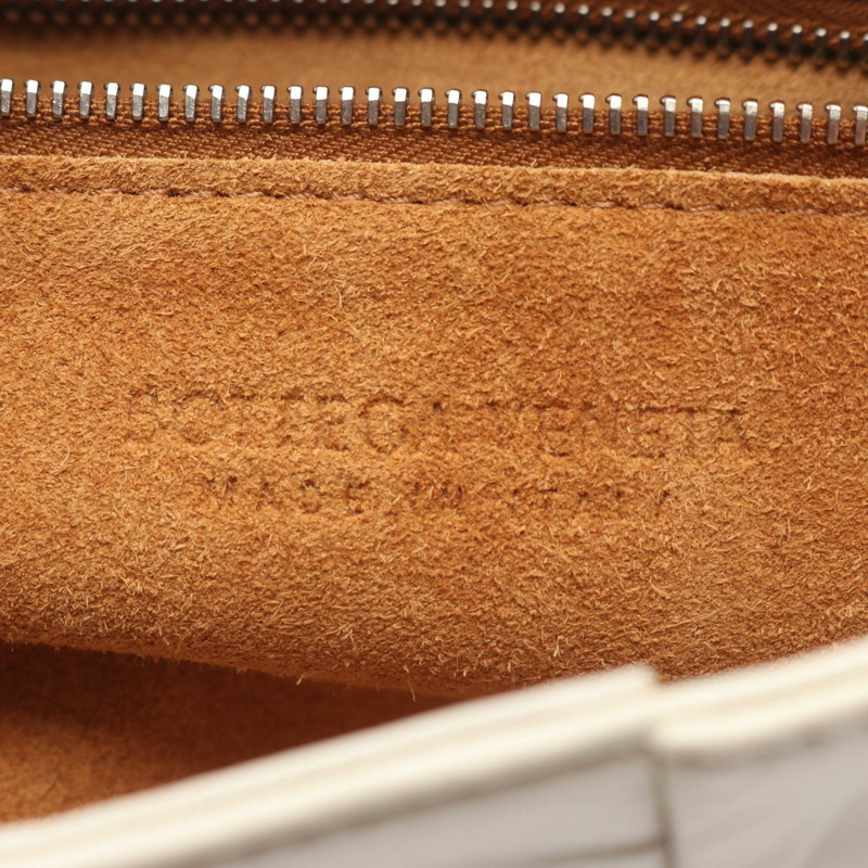 BOTTEGA VENETA 彈性卡式包 Maxi Intrecciato 腰包 皮革 米色 二手-3