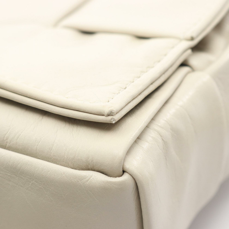 BOTTEGA VENETA 彈性卡式包 Maxi Intrecciato 腰包 皮革 米色 二手-5