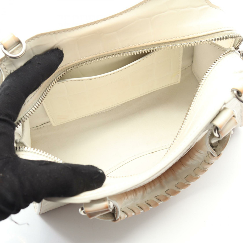 巴黎世家 NEO CLASS CITY MINI 斜背包 638524 白色皮革 二手 女士-2
