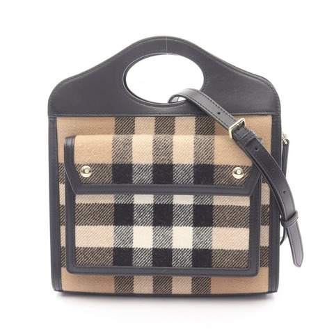 BURBERRY 迷你口袋單肩斜背包 8035839 皮革羊絨二手