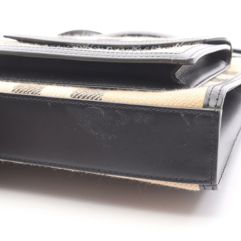 BURBERRY 迷你口袋單肩斜背包 8035839 皮革羊絨二手-6