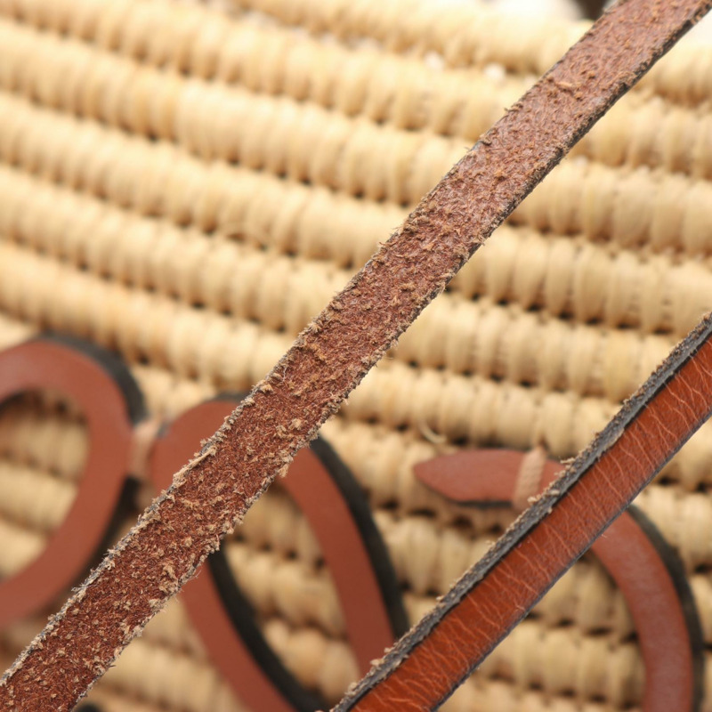 LOEWE BEEHIVE Anagram 單肩斜背包 A223Z48X03 皮革拉菲草編織款 二手-6