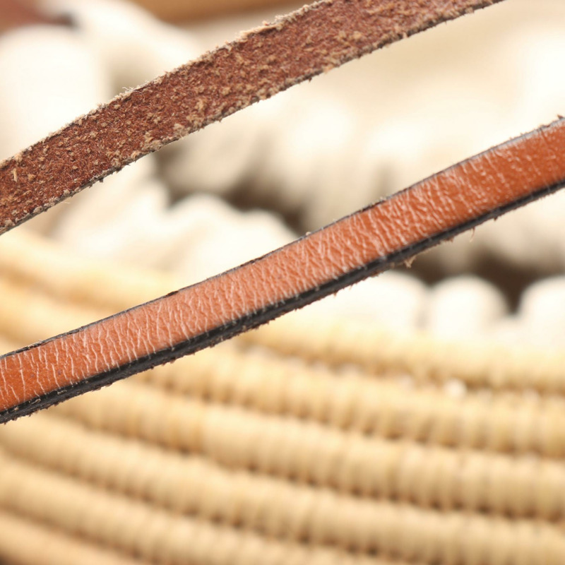 LOEWE BEEHIVE Anagram 單肩斜背包 A223Z48X03 皮革拉菲草編織款 二手-7