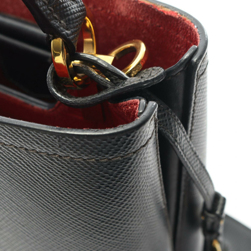 PRADA SAFFIANO CUIR+C 斜背肩背包 1BA217 Saffiano 黑色-6