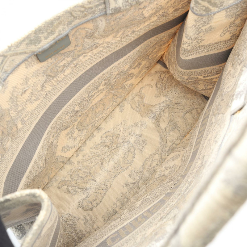 Dior BOOK TOTE 大手提包 帆布 灰色 白色 二手 女士 logo-2