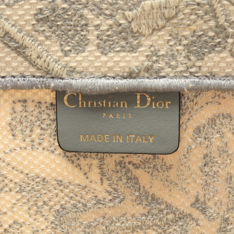 Dior BOOK TOTE 大手提包 帆布 灰色 白色 二手 女士 logo-3