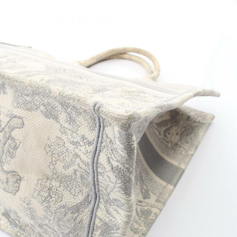Dior BOOK TOTE 大手提包 帆布 灰色 白色 二手 女士 logo-4