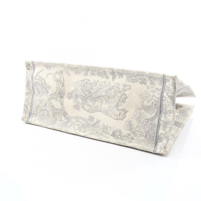 Dior BOOK TOTE 大手提包 帆布 灰色 白色 二手 女士 logo-5