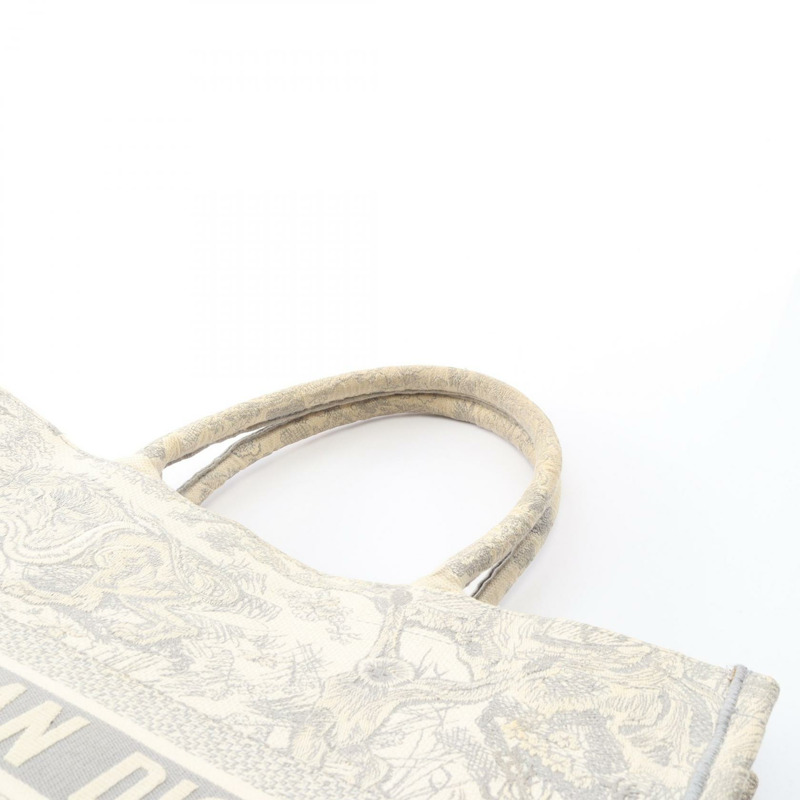 Dior BOOK TOTE 大手提包 帆布 灰色 白色 二手 女士 logo-7