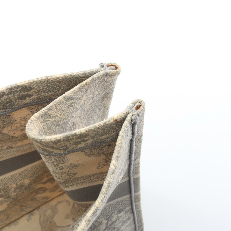 Dior BOOK TOTE 大手提包 帆布 灰色 白色 二手 女士 logo-8