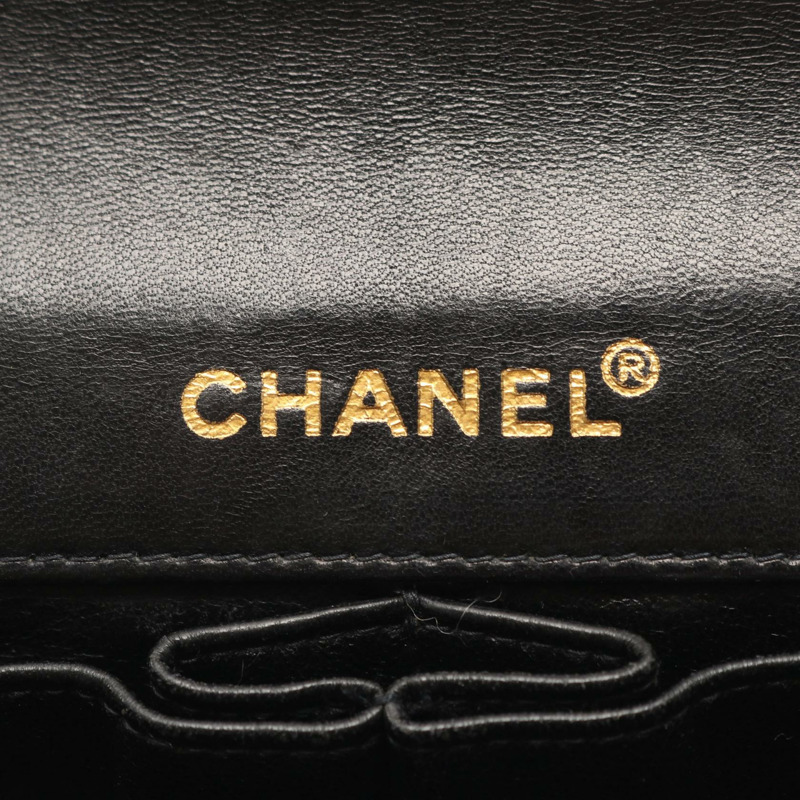 香奈兒巧克力棒鏈條單肩手提包，羊皮材質，黑色，金色五金，二手，女士CC-3