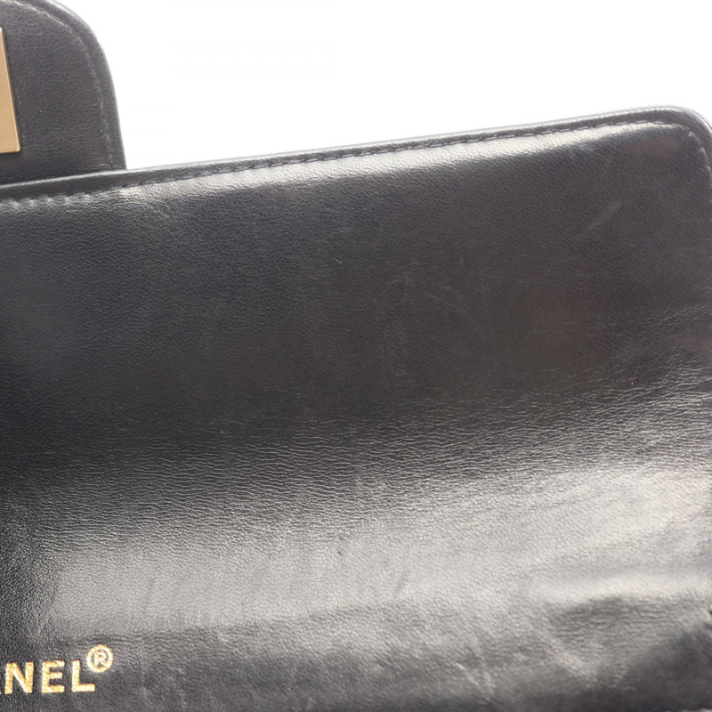 香奈兒巧克力棒鏈條單肩手提包，羊皮材質，黑色，金色五金，二手，女士CC-6