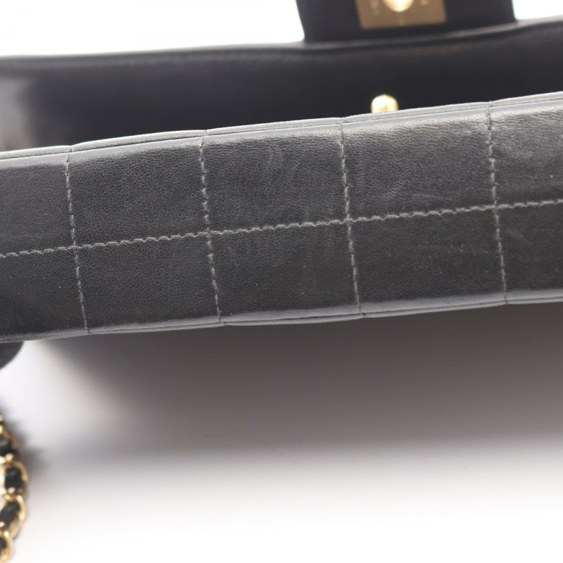 香奈兒巧克力棒鏈條單肩手提包，羊皮材質，黑色，金色五金，二手，女士CC-11