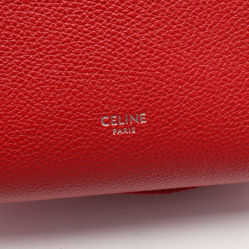 CELINE Sangle 水桶小號肩背包，紅色皮革，二手女款-3