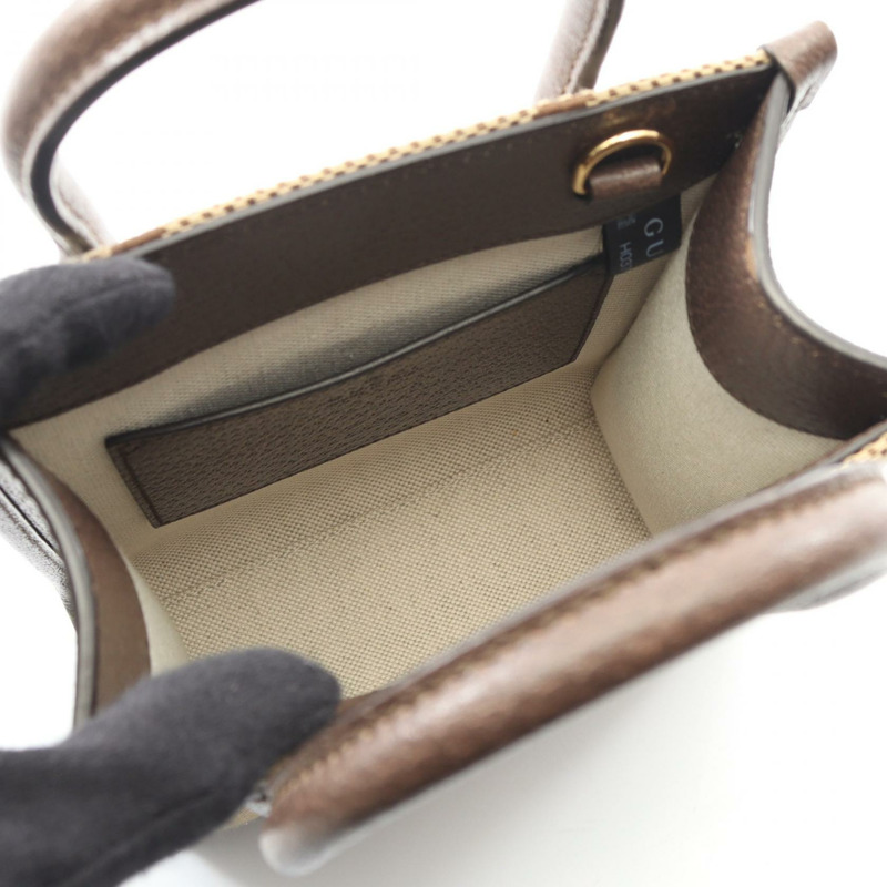 GUCCI Jumbo GG 手提單肩斜挎迷你包 699406 帆布皮革 米色 二手-2