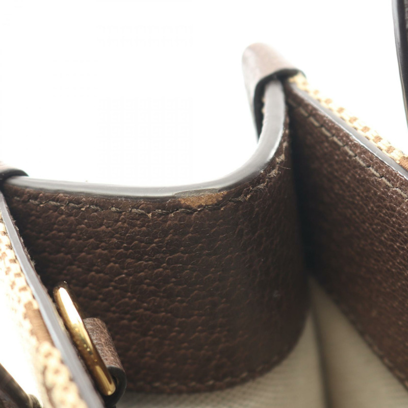 GUCCI Jumbo GG 手提單肩斜挎迷你包 699406 帆布皮革 米色 二手-7