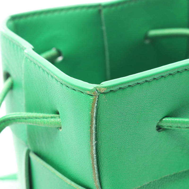 BOTTEGA VENETA Cassette 迷你斜背包 680217 皮革 綠色 二手-4