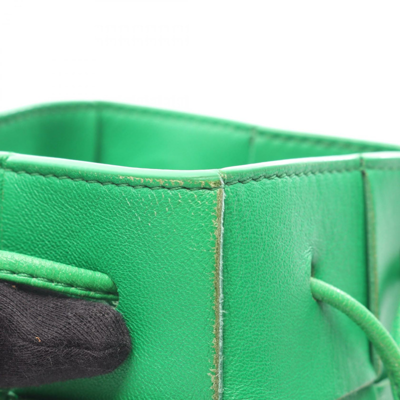 BOTTEGA VENETA Cassette 迷你斜背包 680217 皮革 綠色 二手-5