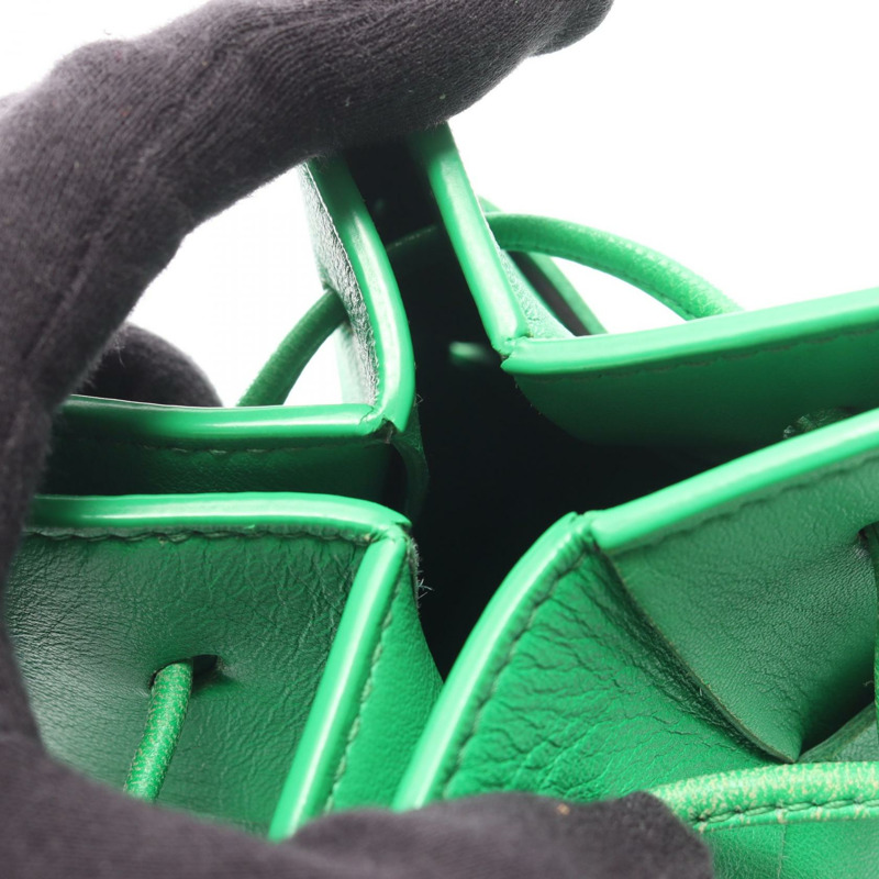 BOTTEGA VENETA Cassette 迷你斜背包 680217 皮革 綠色 二手-6