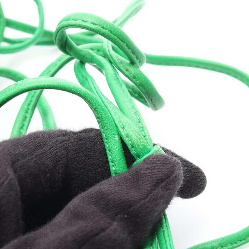 BOTTEGA VENETA Cassette 迷你斜背包 680217 皮革 綠色 二手-10