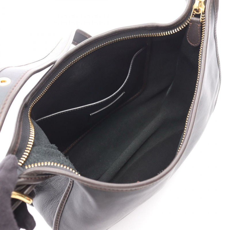 LOEWE Sophia Anagram 單肩斜背包，黑色棕色皮革，二手女款-2