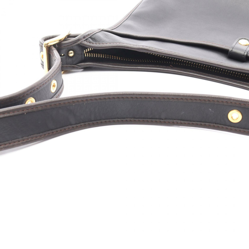 LOEWE Sophia Anagram 單肩斜背包，黑色棕色皮革，二手女款-7