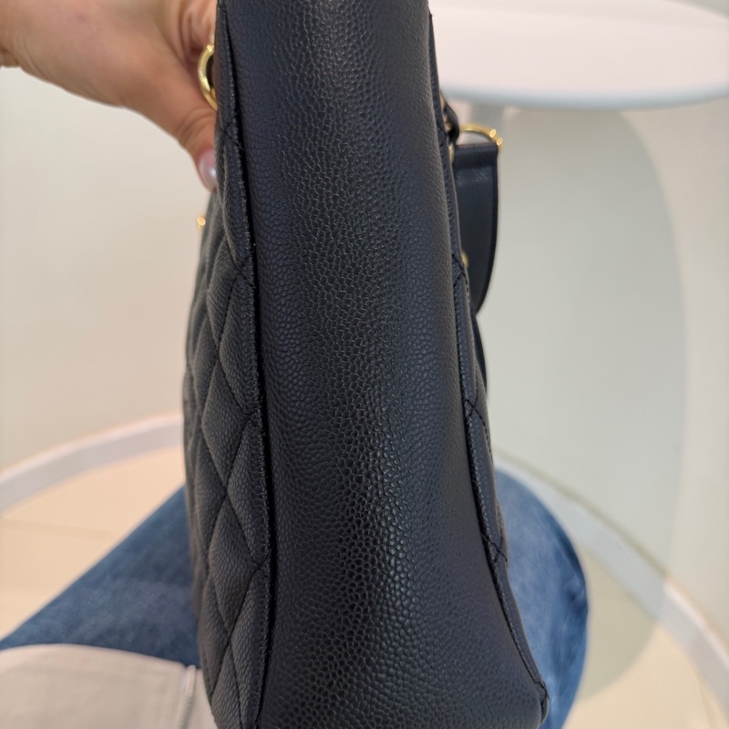 98新Chanel PST 黑金荔枝牛皮 16開 包型很好 成色nice 無附件-2