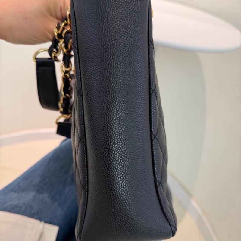 98新Chanel PST 黑金荔枝牛皮 16開 包型很好 成色nice 無附件-3