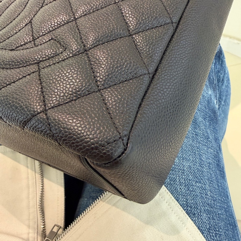 98新Chanel PST 黑金荔枝牛皮 16開 包型很好 成色nice 無附件-5