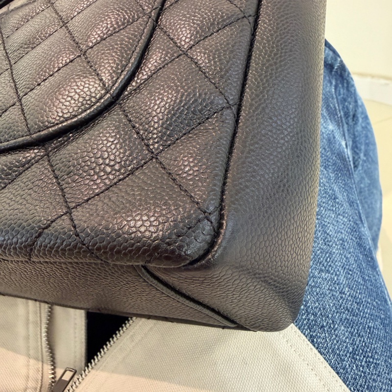 98新Chanel PST 黑金荔枝牛皮 16開 包型很好 成色nice 無附件-7