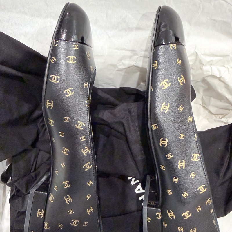 CHANEL 黑色娃娃鞋-6