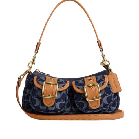 Coach 女士 Ashton 標誌性牛仔單肩包均碼碼25.4cm*7cm*10.2cm