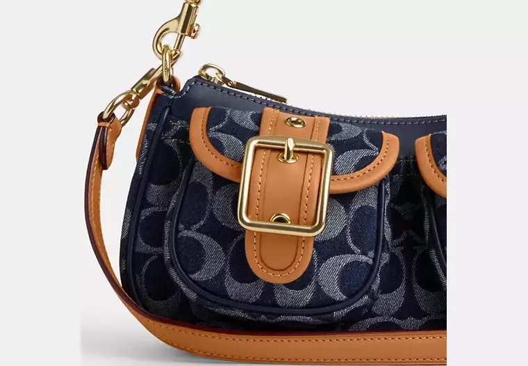 Coach 女士 Ashton 標誌性牛仔單肩包均碼碼25.4cm*7cm*10.2cm-1