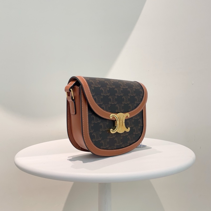 98新Celine 凱旋門金扣馬鞍包 23年新款 無附件-1