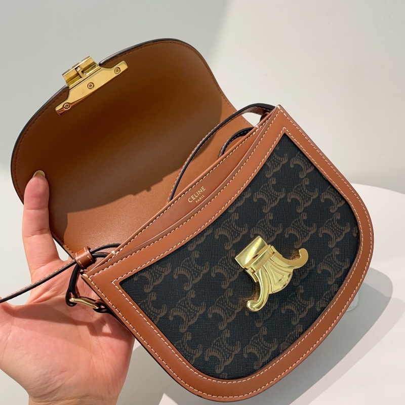 98新Celine 凱旋門金扣馬鞍包 23年新款 無附件-7