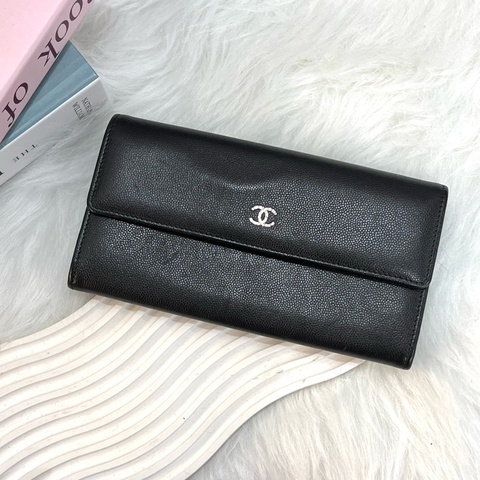 CHANEL Sevruga信封長夾黑 16開