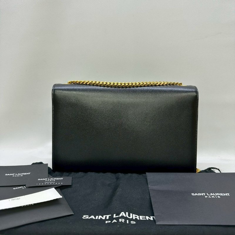 YSL KATE黑金粒面皮革鏈包-1
