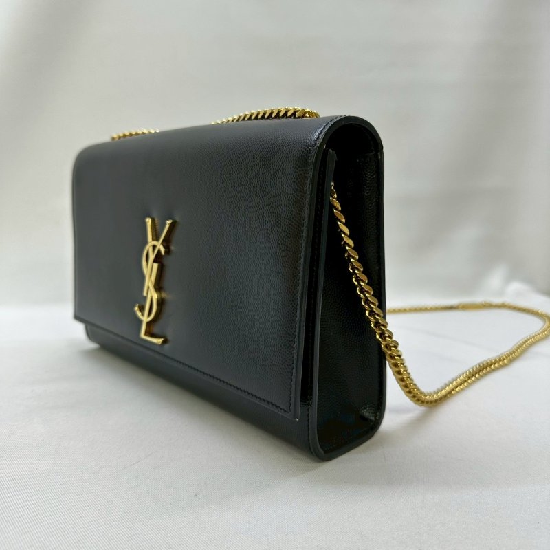 YSL KATE黑金粒面皮革鏈包-2