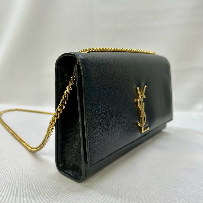 YSL KATE黑金粒面皮革鏈包-3