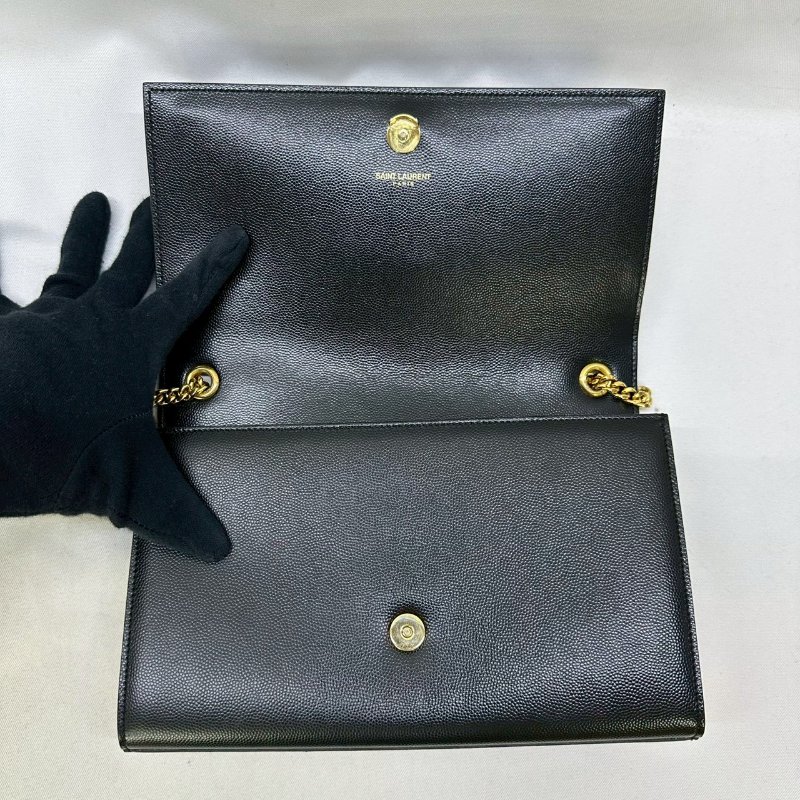 YSL KATE黑金粒面皮革鏈包-4