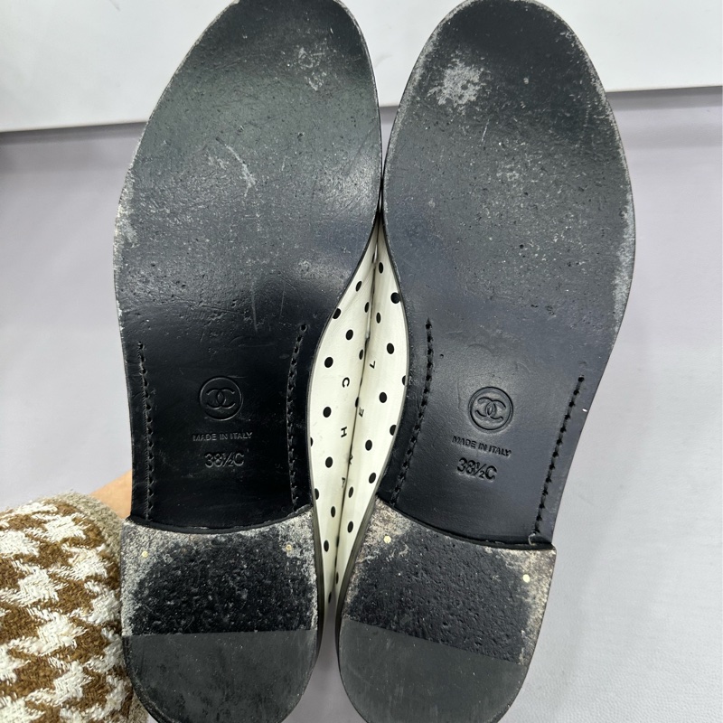 Chanel黑色波點樂福鞋 38.5碼-3