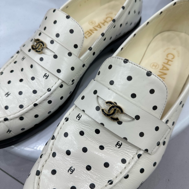 Chanel黑色波點樂福鞋 38.5碼-4