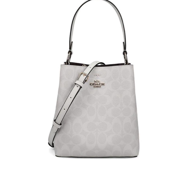 Coach 女士 金屬徽標小號手提包均碼碼長：22cm，寬：10cm，高：22cm-0