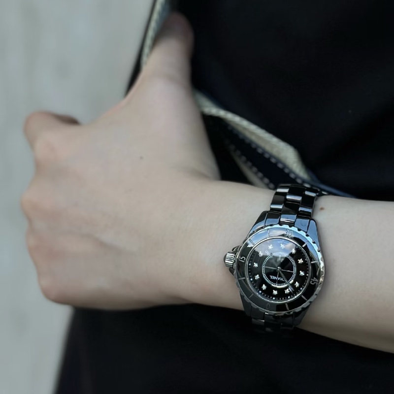 #專櫃近4️⃣0️⃣萬 #配件齊 香奈兒黑色J12 38mm滿鑽自動機械錶-8