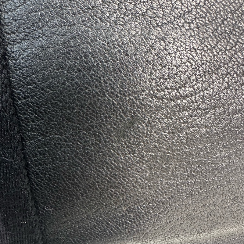 Hermès 黑色帆布拼皮革手提包-15