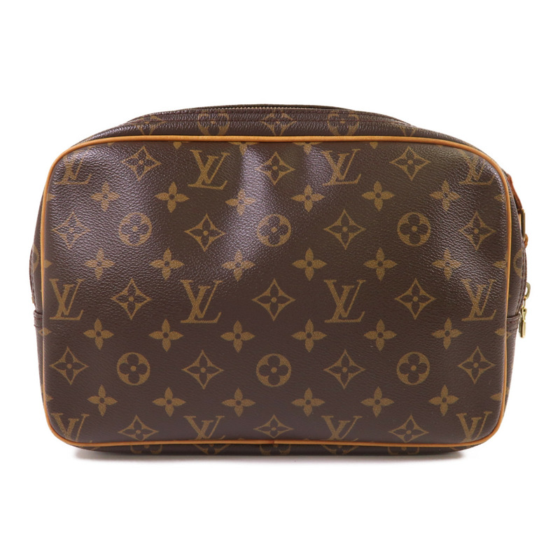 LOUIS VUITTON Monogram Reporter PM金扣肩背袋棕色-1