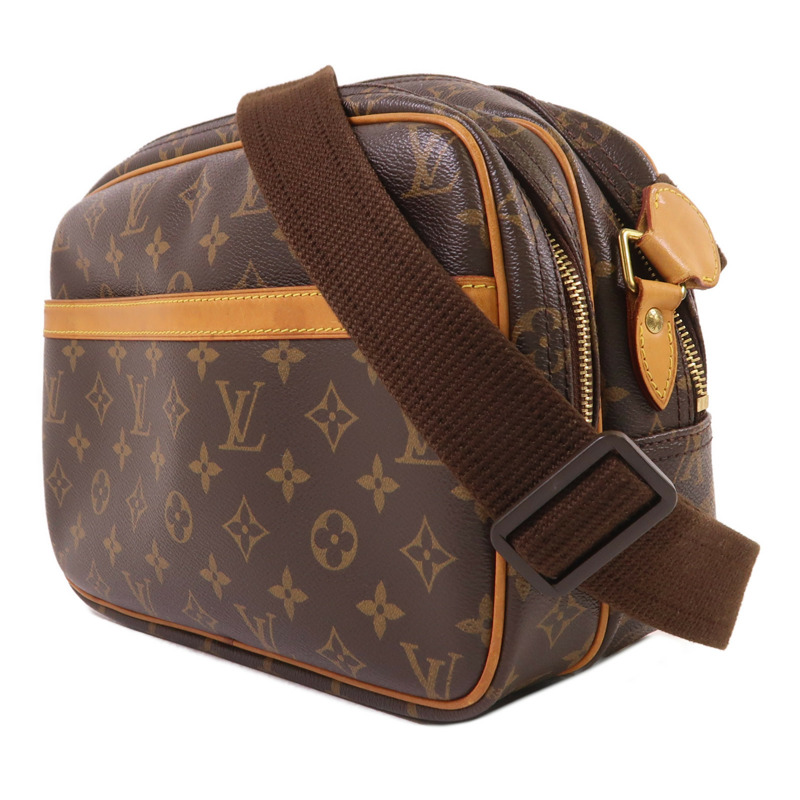 LOUIS VUITTON Monogram Reporter PM金扣肩背袋棕色-2