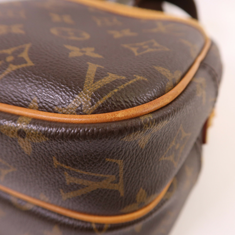 LOUIS VUITTON Monogram Reporter PM金扣肩背袋棕色-9