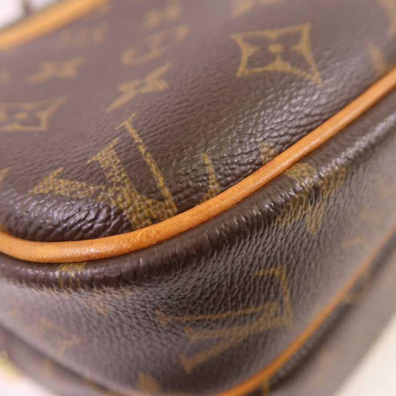 LOUIS VUITTON Monogram Reporter PM金扣肩背袋棕色-10