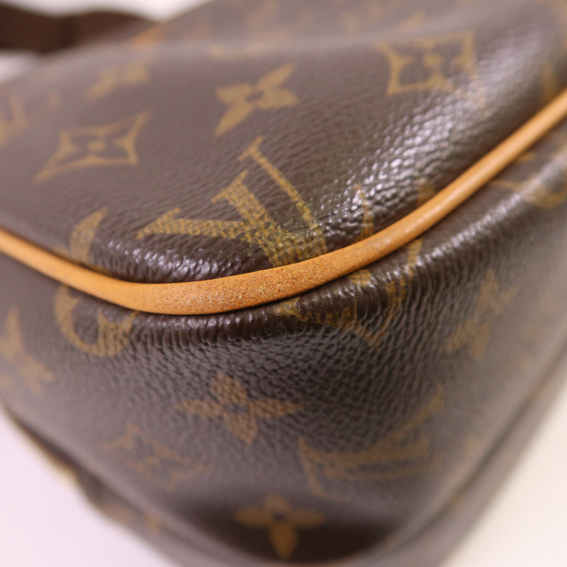 LOUIS VUITTON Monogram Reporter PM金扣肩背袋棕色-12